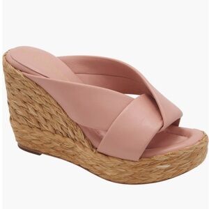 New Andre Assous Calesa Leather Slip-On Flatform Sandals